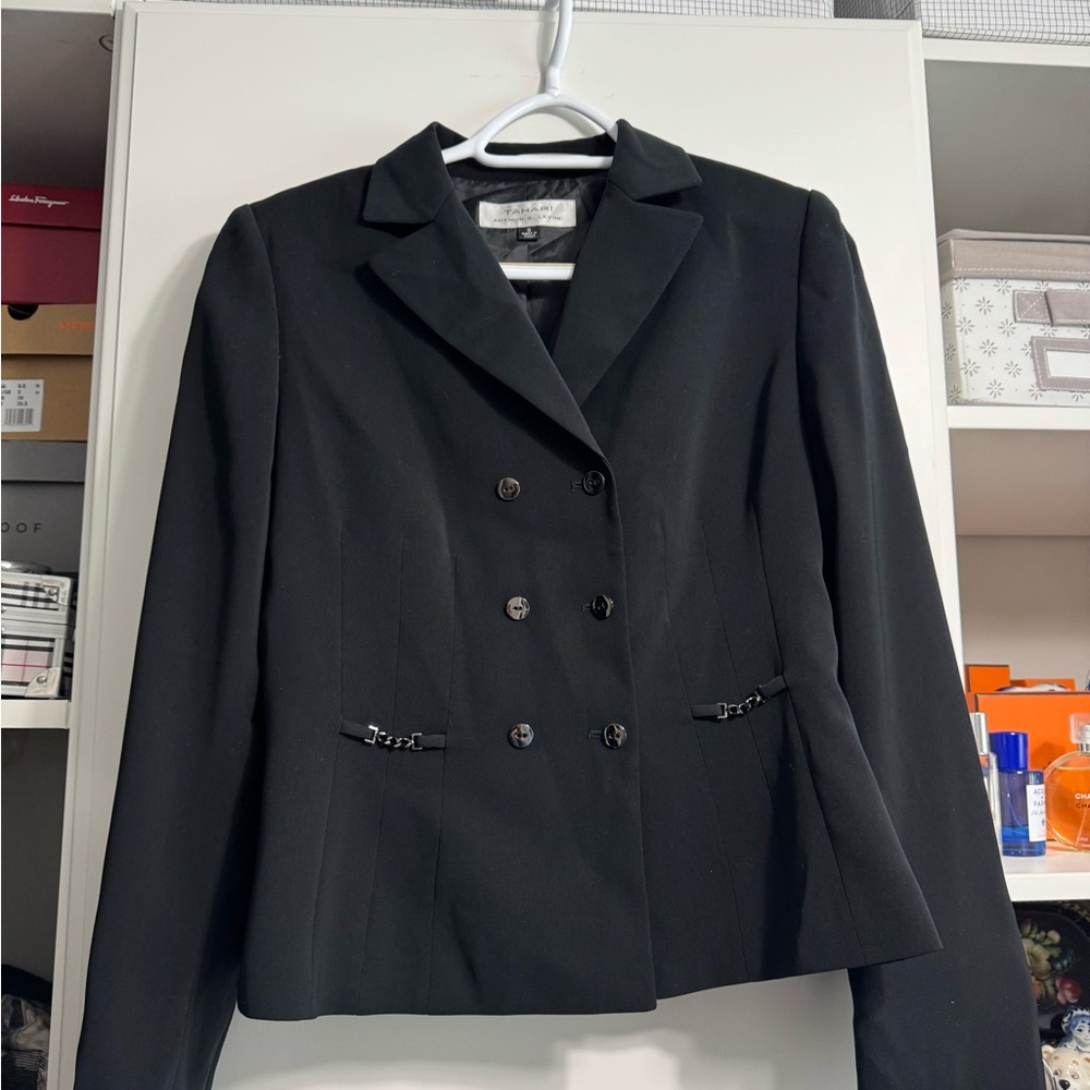 Women's Black Double-Breasted Blazer